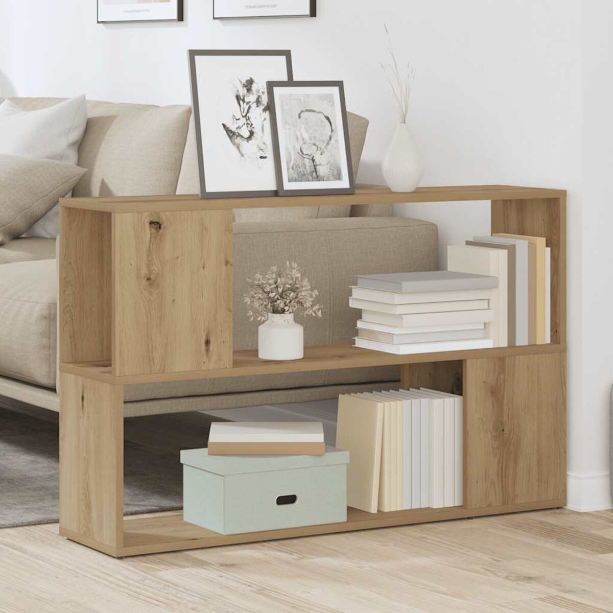 vidaXL Regał na książki, dąb artisan, 100x24x63 cm