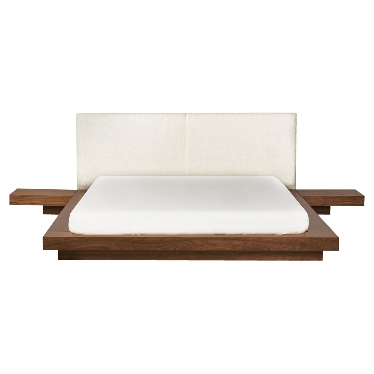 Łóżko wodne z zagłówkiem boucle 160 x 200 cm brązowe ZEN