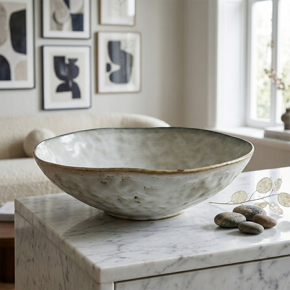 MISA MISKA NA OWOCE SAŁATKĘ PATERA 30cm CERAMICZNA BEŻOWA OKRĄGŁA DO DOMU