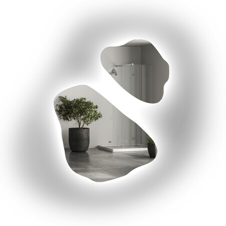 Zestaw luster o nieregularnym kształcie z podświetleniem - MORION LED