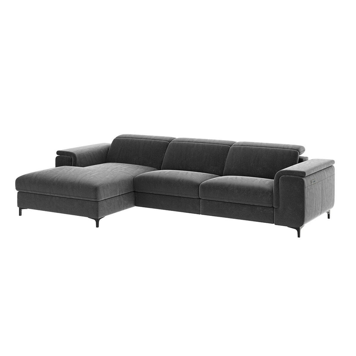 Sofa narożna Brito szara z funkcją relaksu