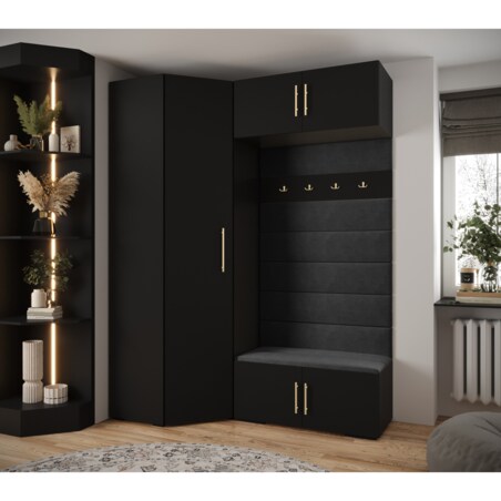 Garderoba do przedpokoju INOVA 3 Z21 czarny+złoty+manila18