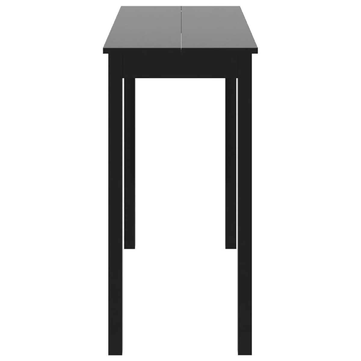 vidaXL Stolik barowy z MDF, czarny, 115 x 55 x 107 cm