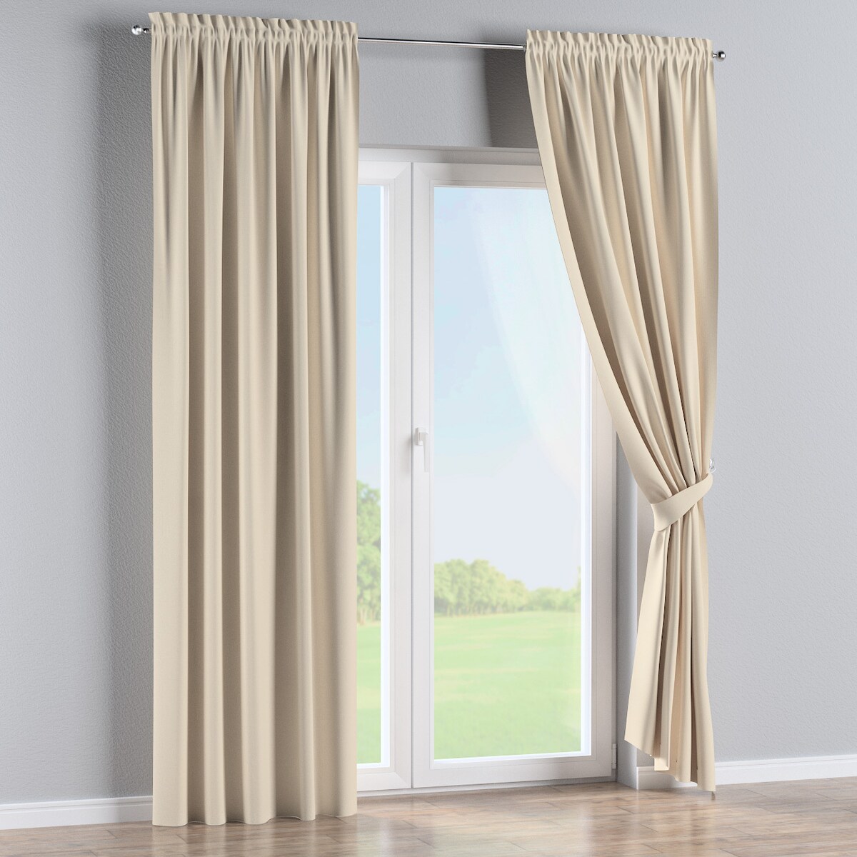 Zasłona na kanale z grzywką 1 szt. 130x245 beżowy