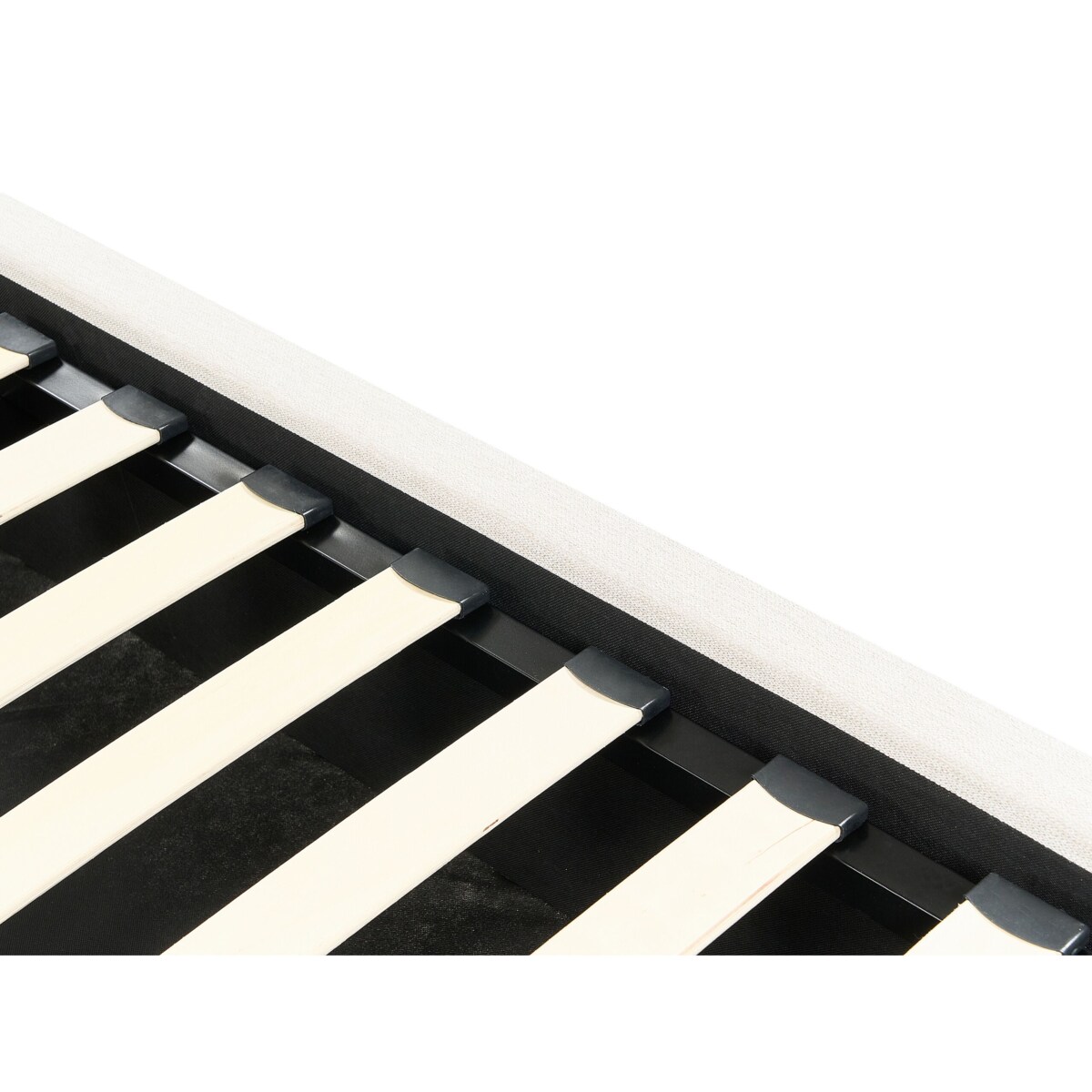 Łóżko z pojemnikiem tapicerowane 160 x 200 cm złamana biel VAUCLUSE