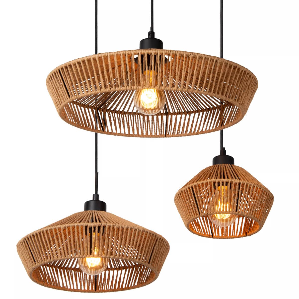 Ekologiczna lampa wisząca Yunkai drewniana kaskada nad stół