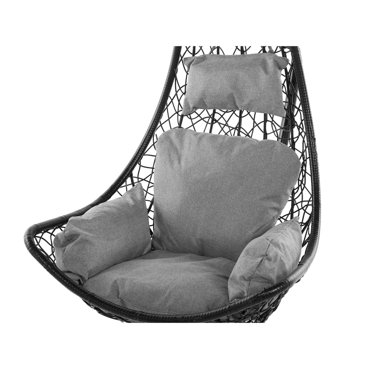 Fotel wiszący z technorattanu czarny ATRI II