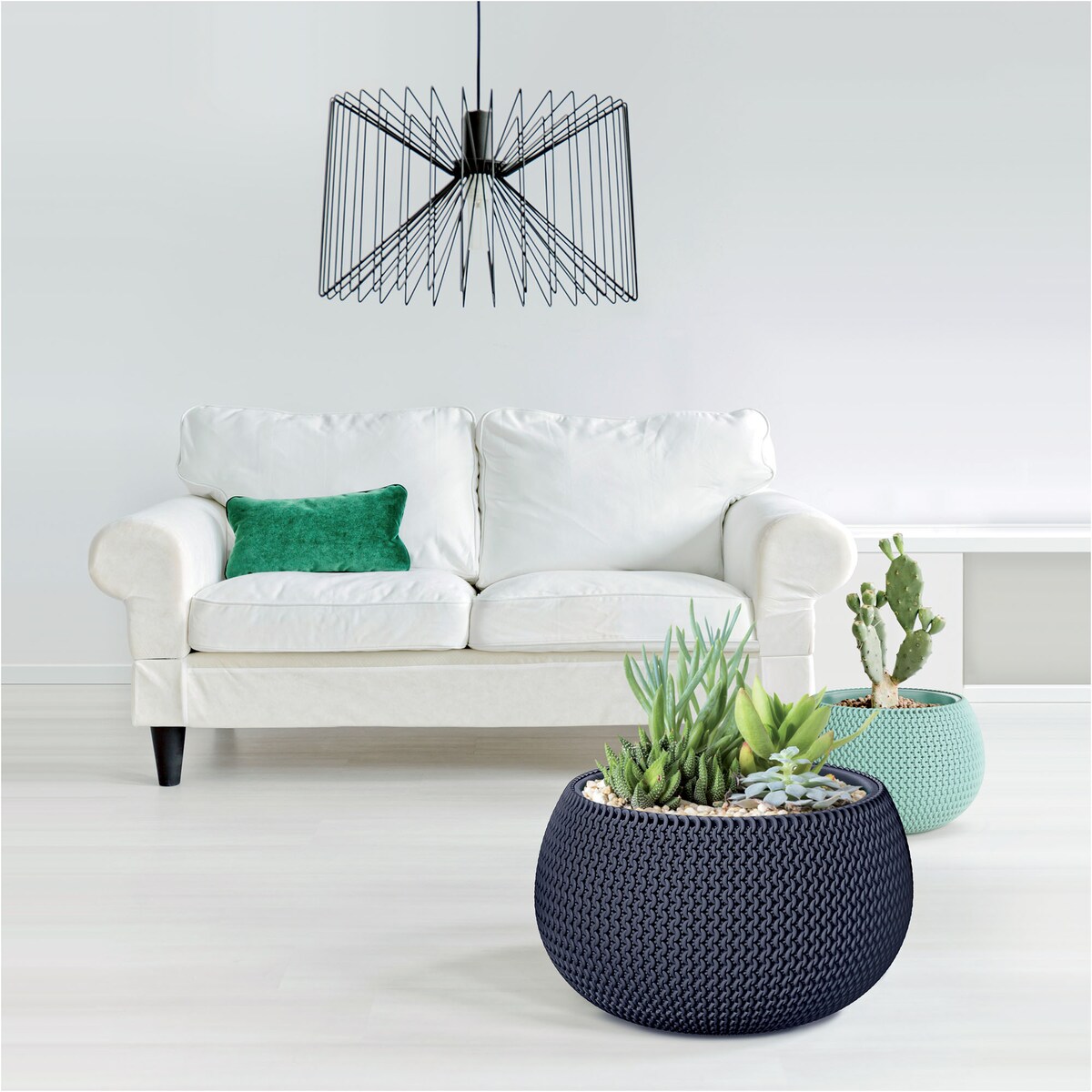 Doniczka Donica Do Domu I Ogrodu Splofy Bowl Antracytowa 29 Cm