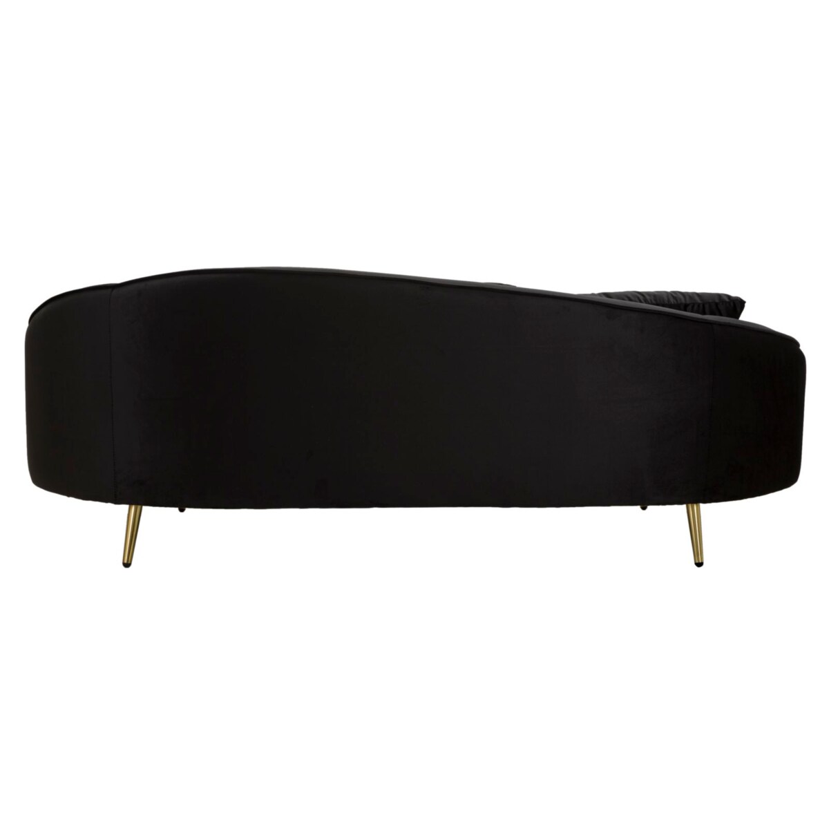 Sofa Oslo, kolor czarny i złoty, poliester, drewno eukaliptusowe i metal, 185 x 84 x 68 cm, do salonu, Mauro Ferretti