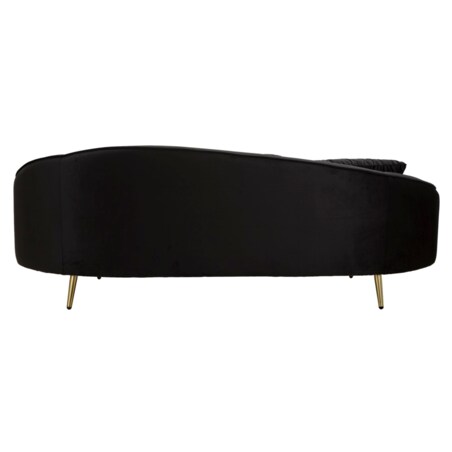 Sofa Oslo, kolor czarny i złoty, poliester, drewno eukaliptusowe i metal, 185 x 84 x 68 cm, do salonu, Mauro Ferretti