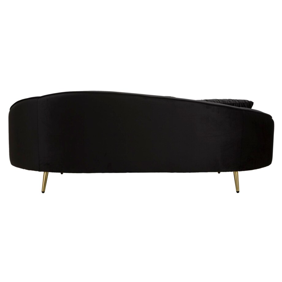 Sofa Oslo, kolor czarny i złoty, poliester, drewno eukaliptusowe i metal, 185 x 84 x 68 cm, do salonu, Mauro Ferretti