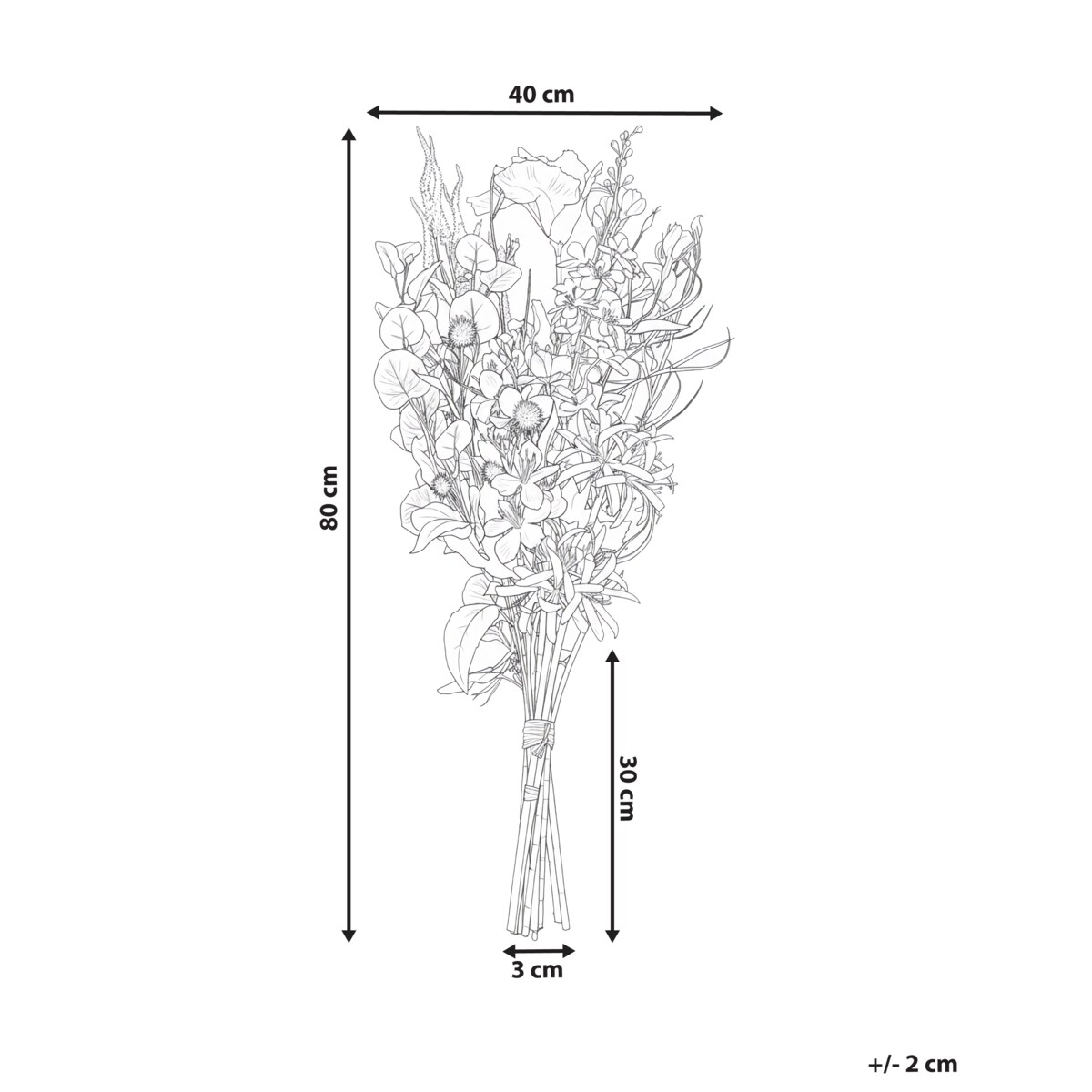 Bukiet sztucznych kwiatów ARGALO 80 cm Kolorowy