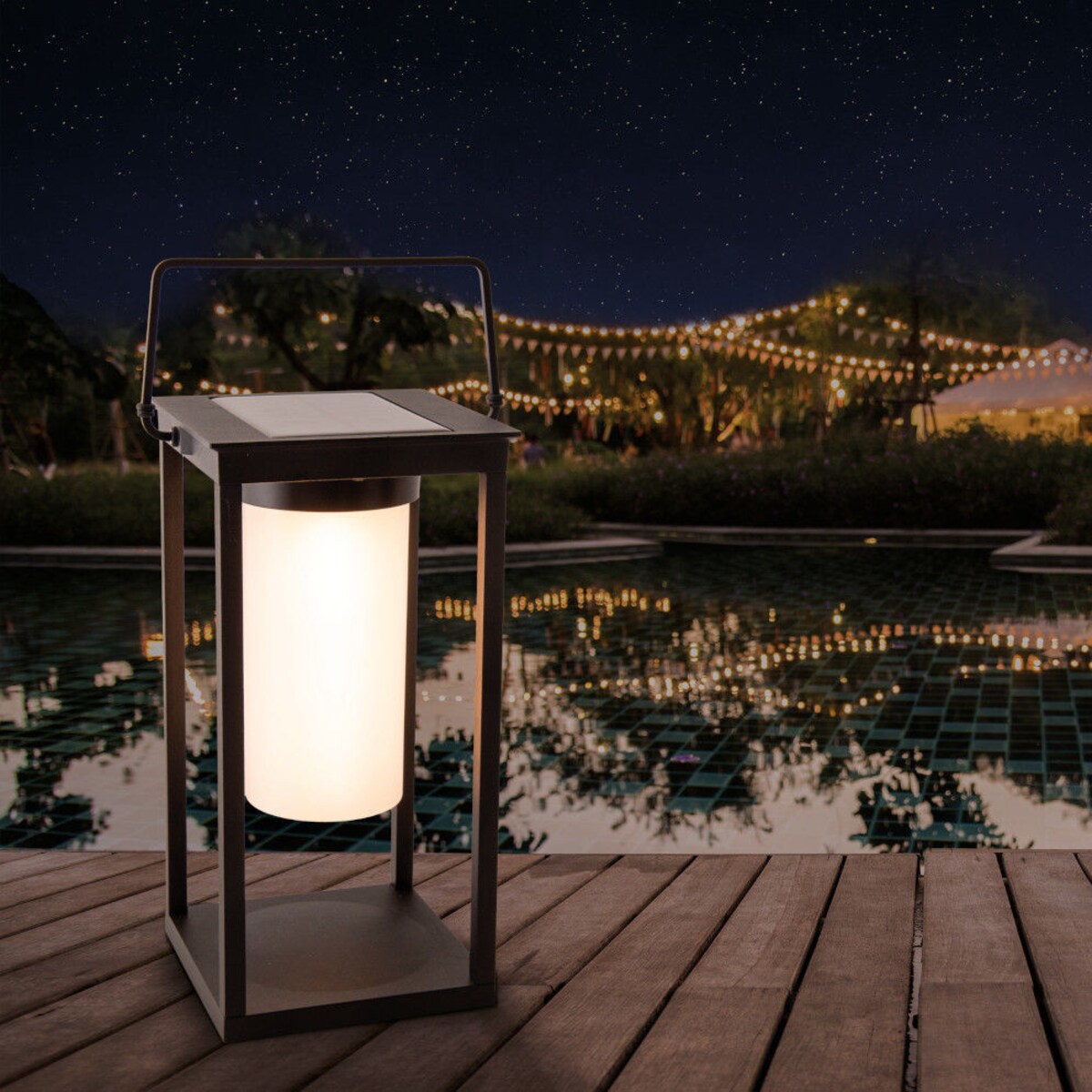 Solarna LAMPA ogrodowa 3180922 Nave metalowa OPRAWA zewnętrzna przenośna outdoor IP44 czarna