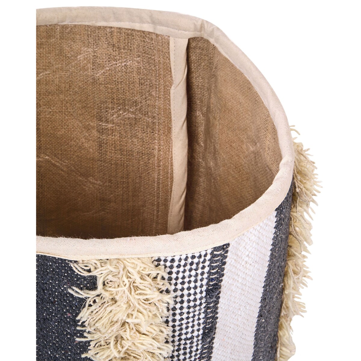 Zestaw 2 koszy bawełnianych beżowy z szarym KOTKAI