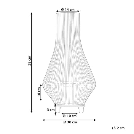 Lampion LEYTE Bambus 58 cm Czarny