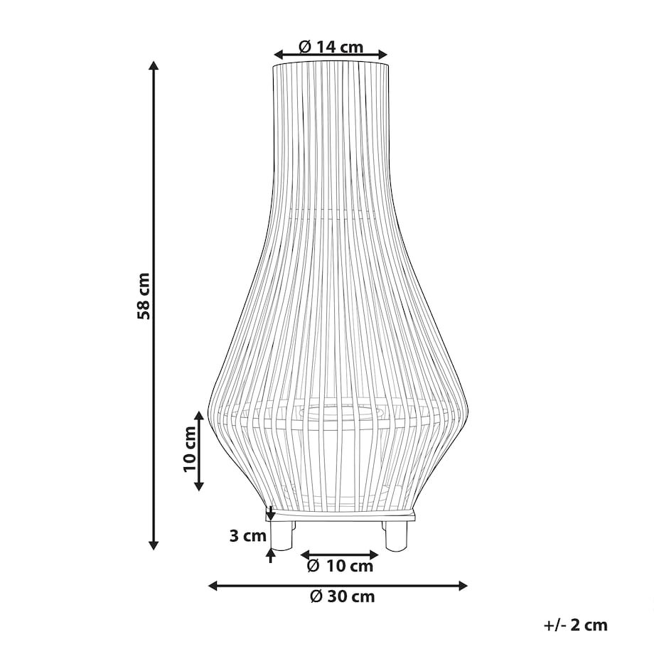 Lampion LEYTE Bambus 58 cm Czarny