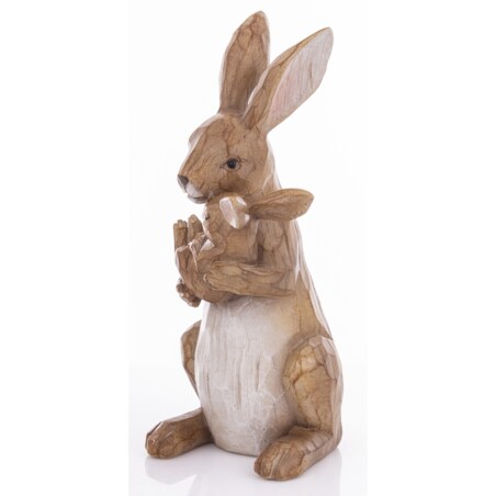 Dekoracja - króliczka z malcem w objęciach 32,5x14x18 cm CON AMORE-2
