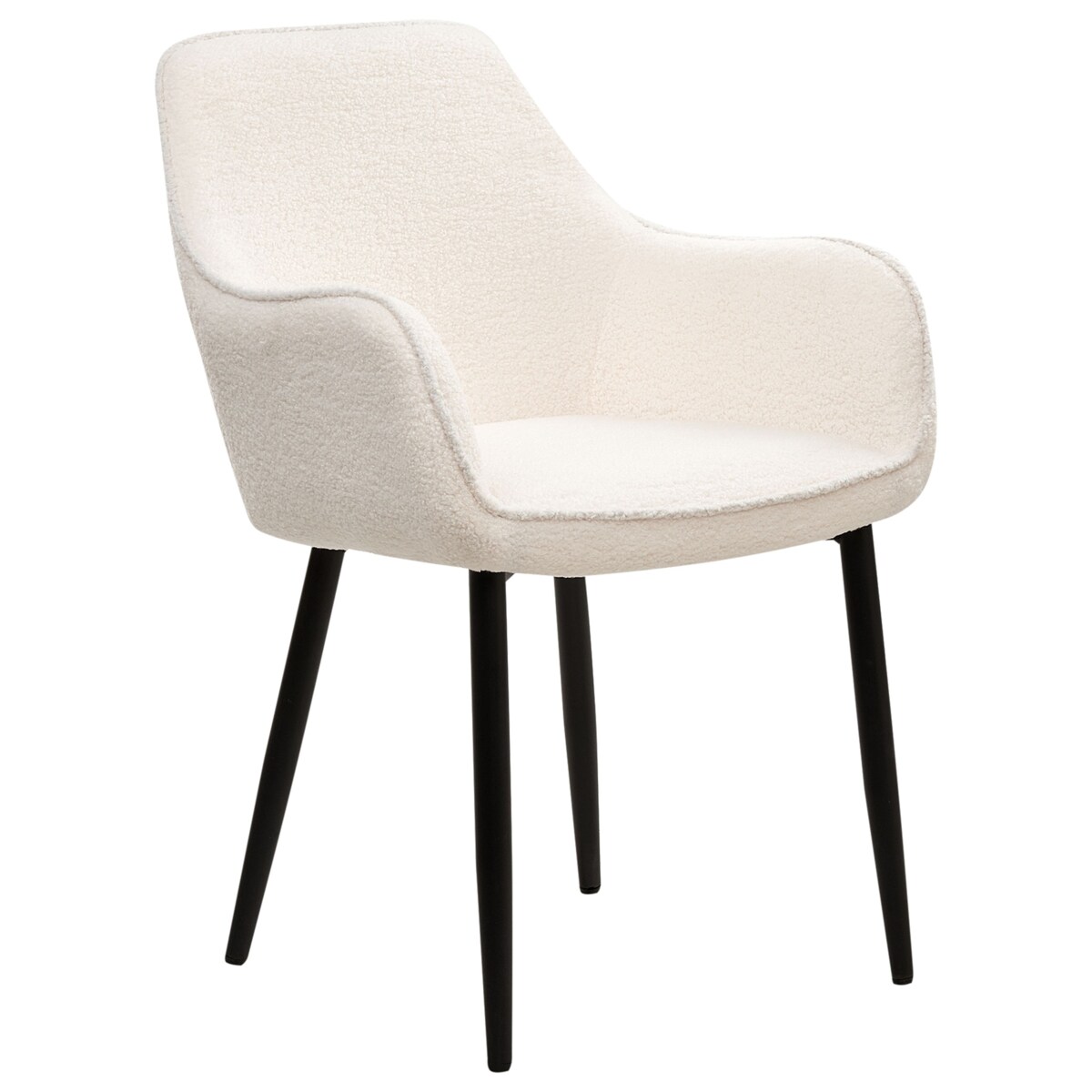 Zestaw 2 krzeseł do jadalni ALDEN Boucle Biały