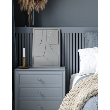 Obraz 3D 35x50cm Abstract III – Dekoracja Ścienna z Tynku Naturalnego, Milky Grey Minimalistyczny Relief