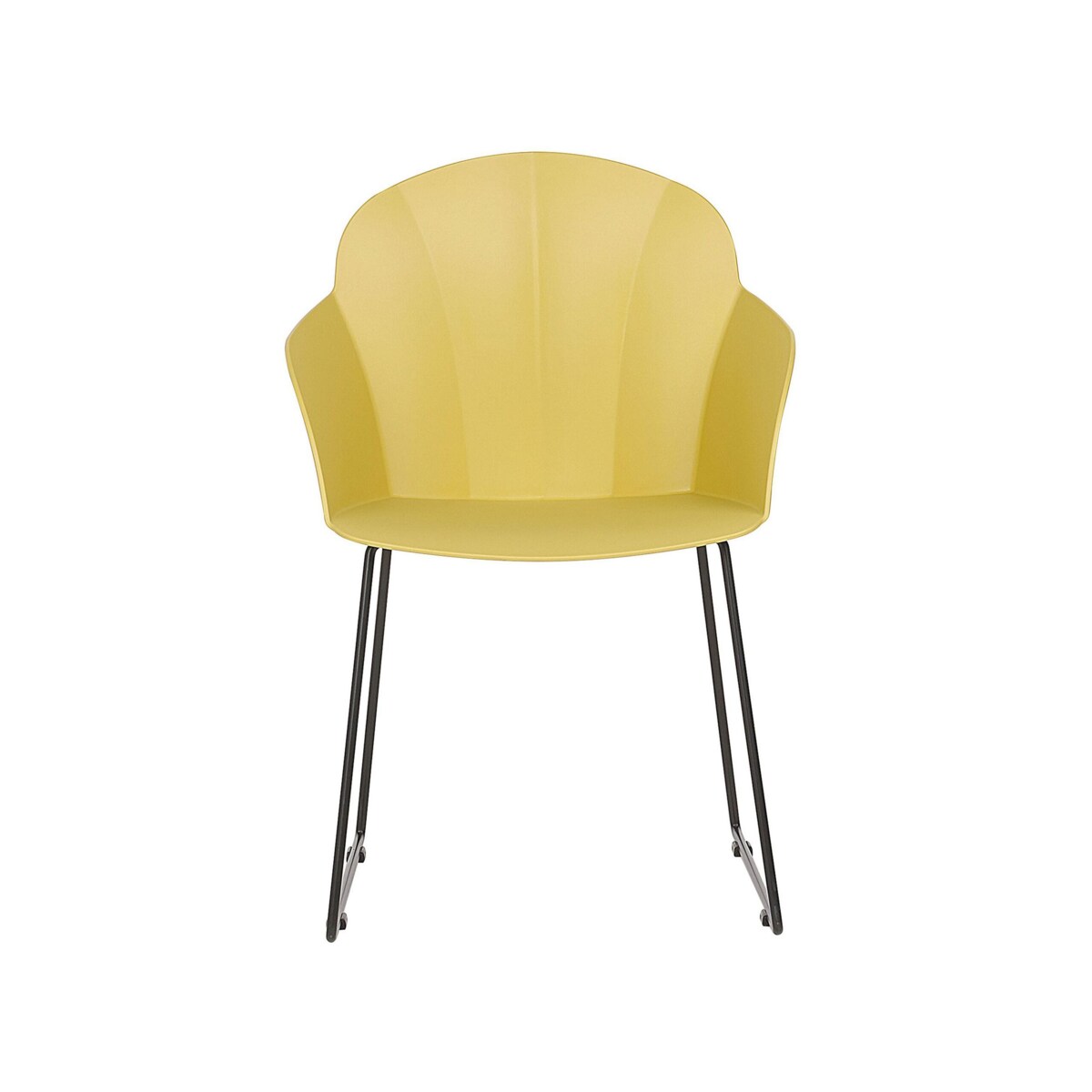 Zestaw 2 krzeseł do jadalni żółty SYLVA