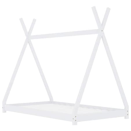 vidaXL Rama łóżka dziecięcego, biała, lite drewno sosnowe, 90 x 200 cm