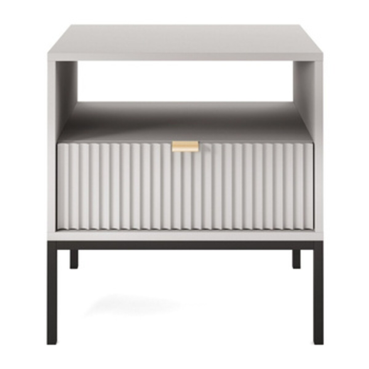 Szafka nocna Delicious ryflowana szara