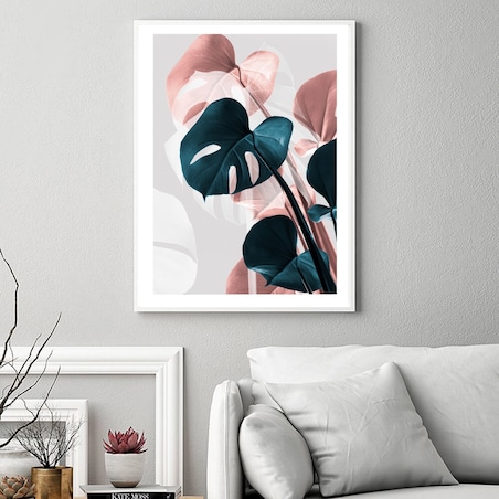 Poster Story, Plakat, Obraz - Różowa Monstera No2, wymiary 21 x 30 cm