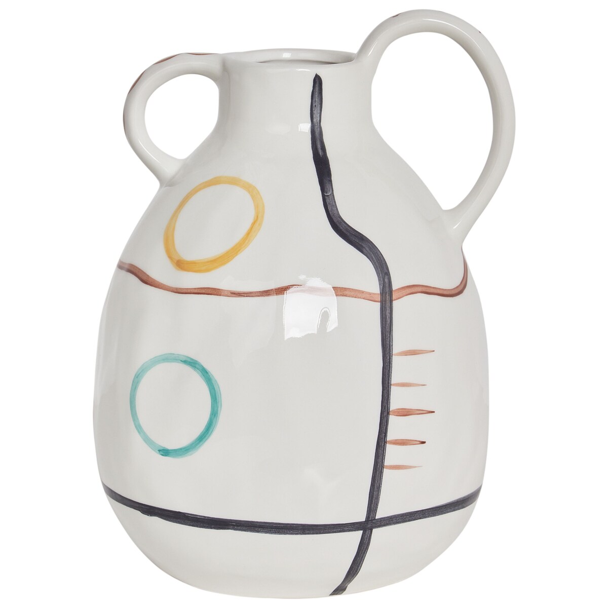 Kamionka Wazon na kwiaty 28 cm Biały Kolorowy DORY