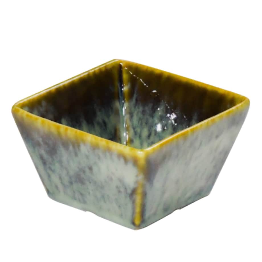 Sosjerka naczynie na dipy miska salaterka 9x9x5 zielona kwardatowa