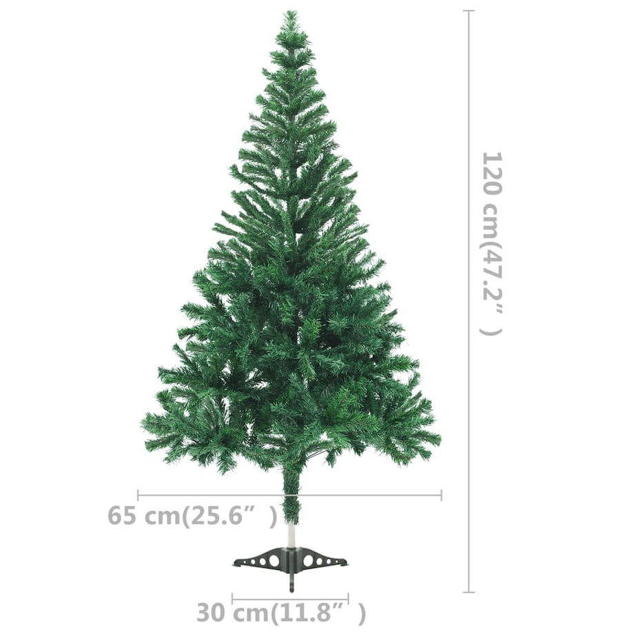 vidaXL Sztuczna choinka z lampkami i bombkami, 120 cm, 230 gałązek
