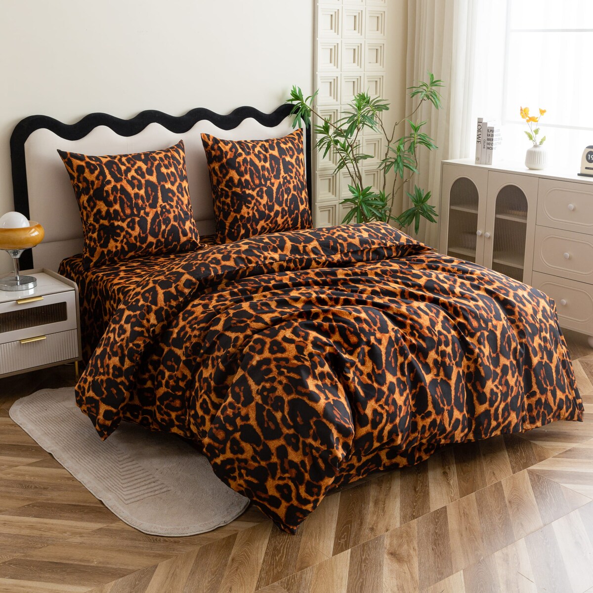 Komplet Pościeli Dwuosobowej Panterka 160X200 Z 2 Poszewkami 70X80
