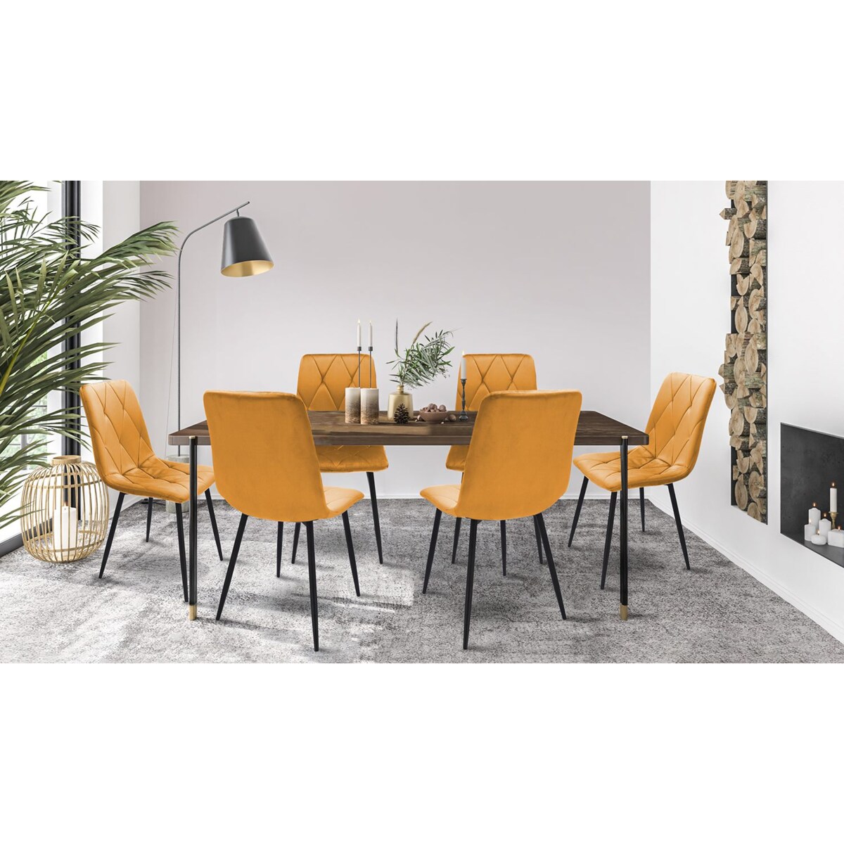 Krzesło PIADO żółte (zestaw nogi + śruby)