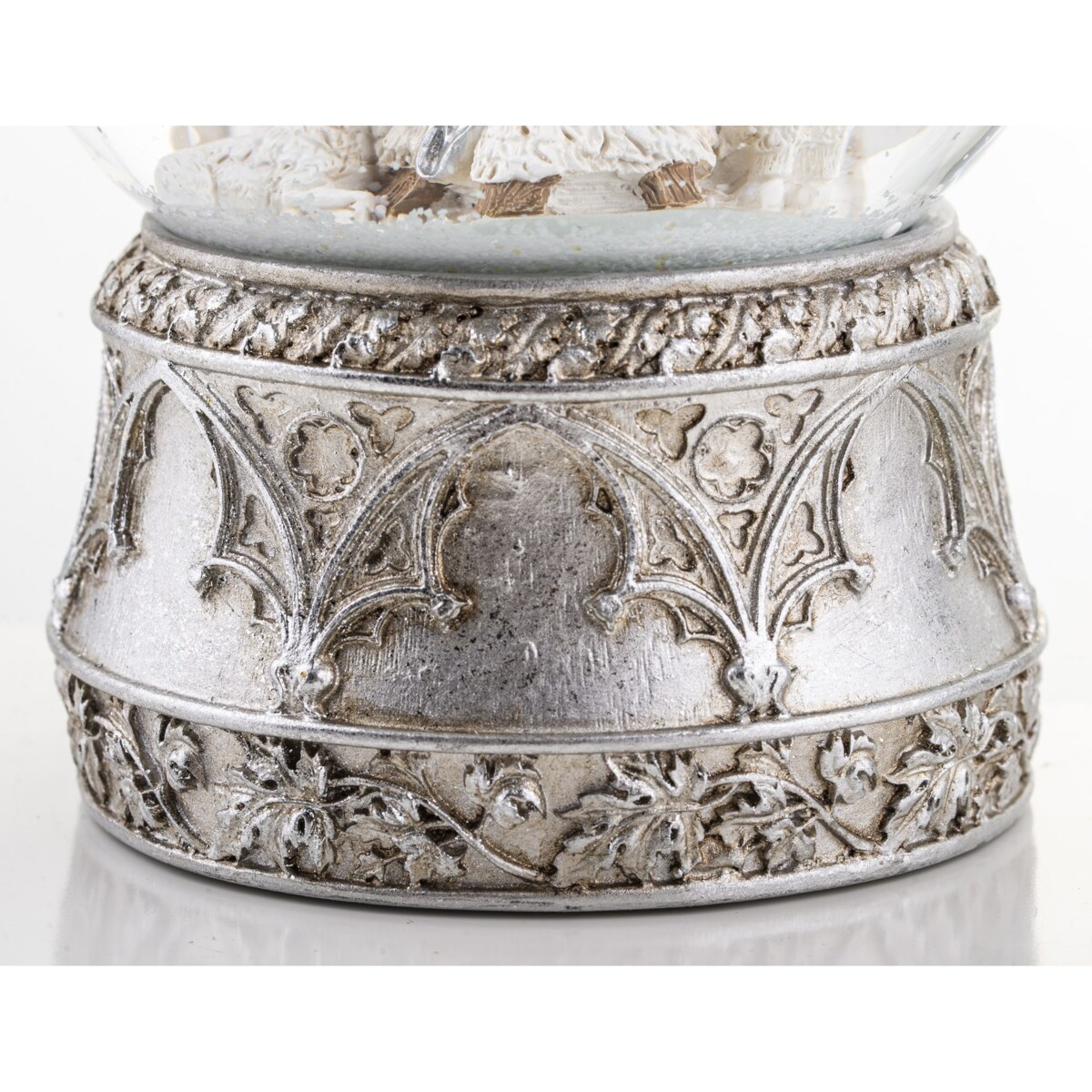 Szklana kula 17x11x11 cm BEBOLITO srebrna dekoracja