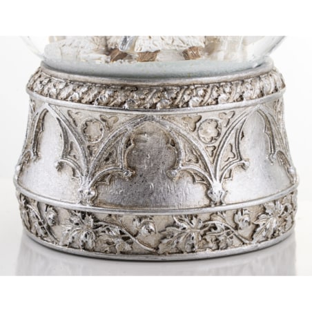 Szklana kula 17x11x11 cm BEBOLITO srebrna dekoracja