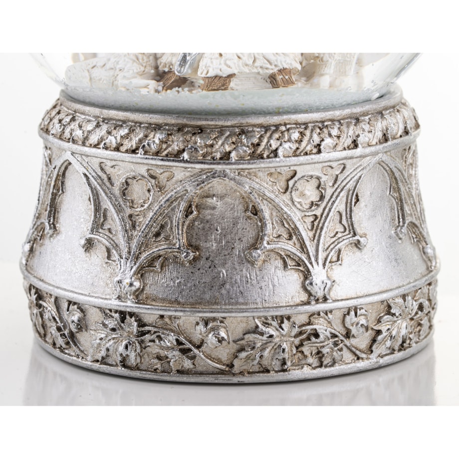 Szklana kula 17x11x11 cm BEBOLITO srebrna dekoracja