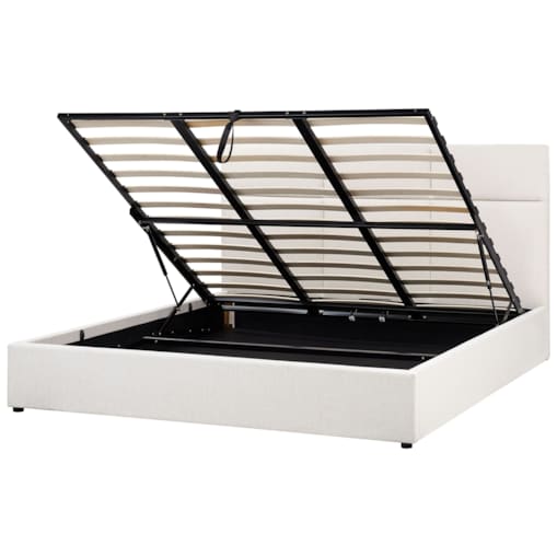 Łóżko z pojemnikiem LAGORD 180 x 200 cm Złamana biel