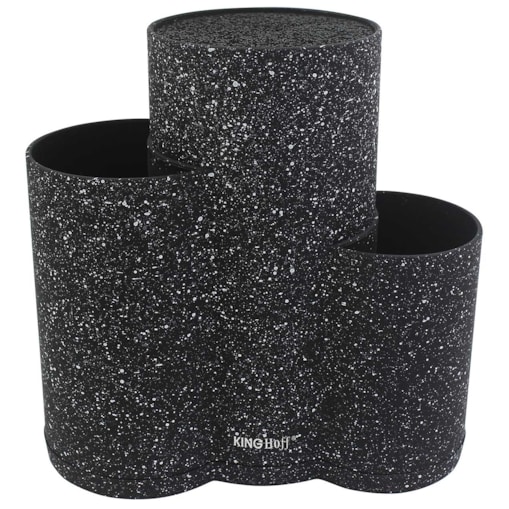 Uniwersalny blok stojak na noże do noży 3w1 czarny KINGHOFF