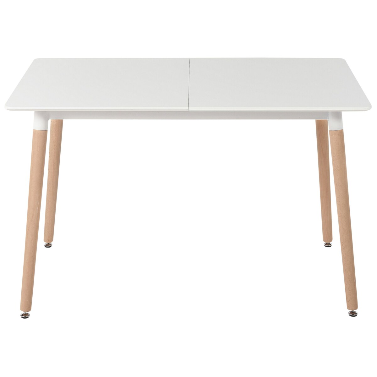 Stół do jadalni rozkładany 120/150 x 80 cm biały z jasnym drewnem MIRABEL