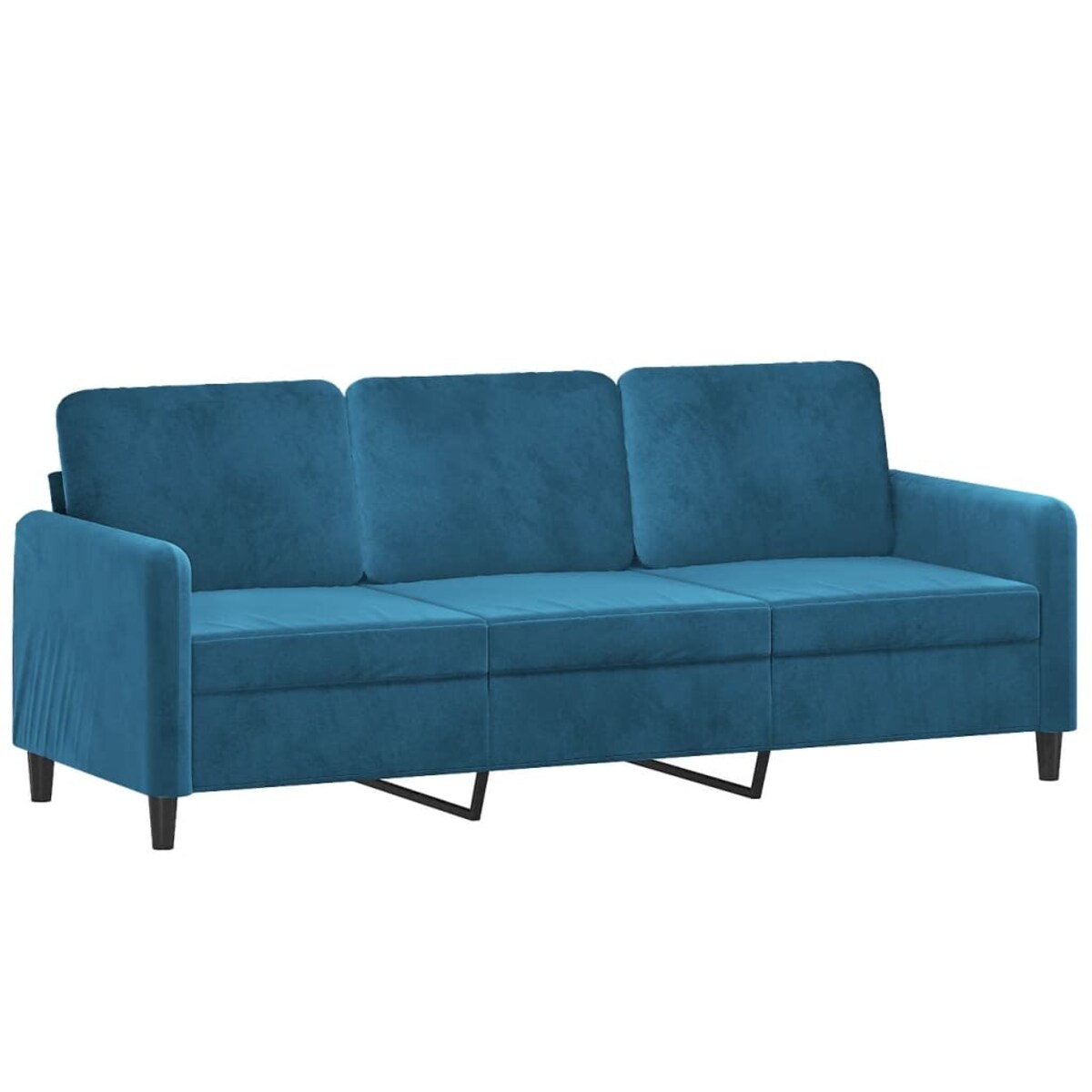 vidaXL 3-osobowa sofa z poduszkami, niebieska, 180 cm, aksamit