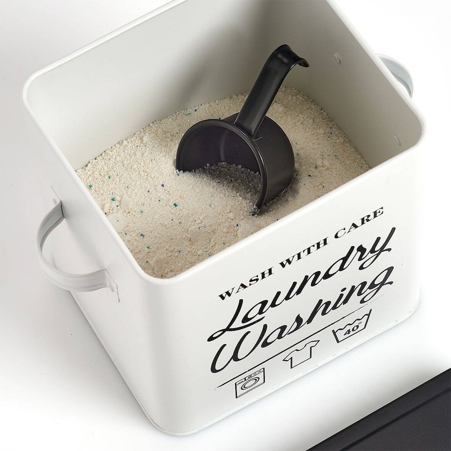 Puszka metalowa na proszek do prania 18,1x25x15,5 cm WASHING