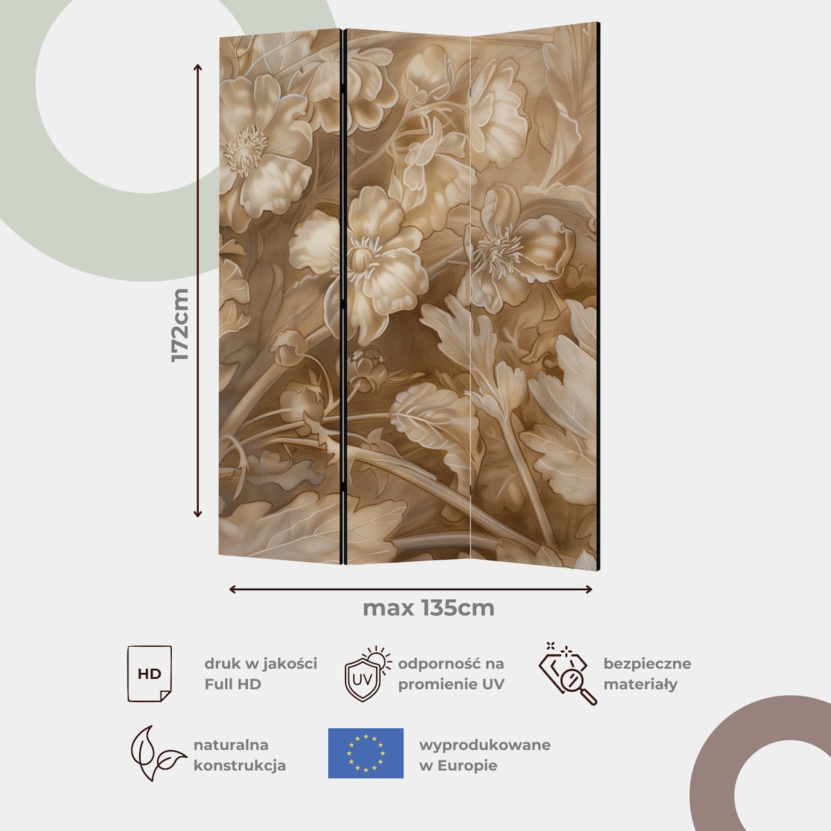Parawan Dwustronny Plamki I Kleksy 135x172cm