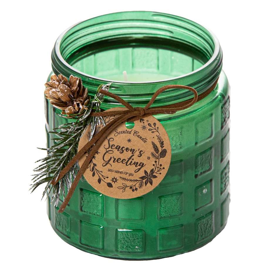 Świeczka Zapachowa Świeca Świąteczna Zapach Drzewny Dekoracja Zielona