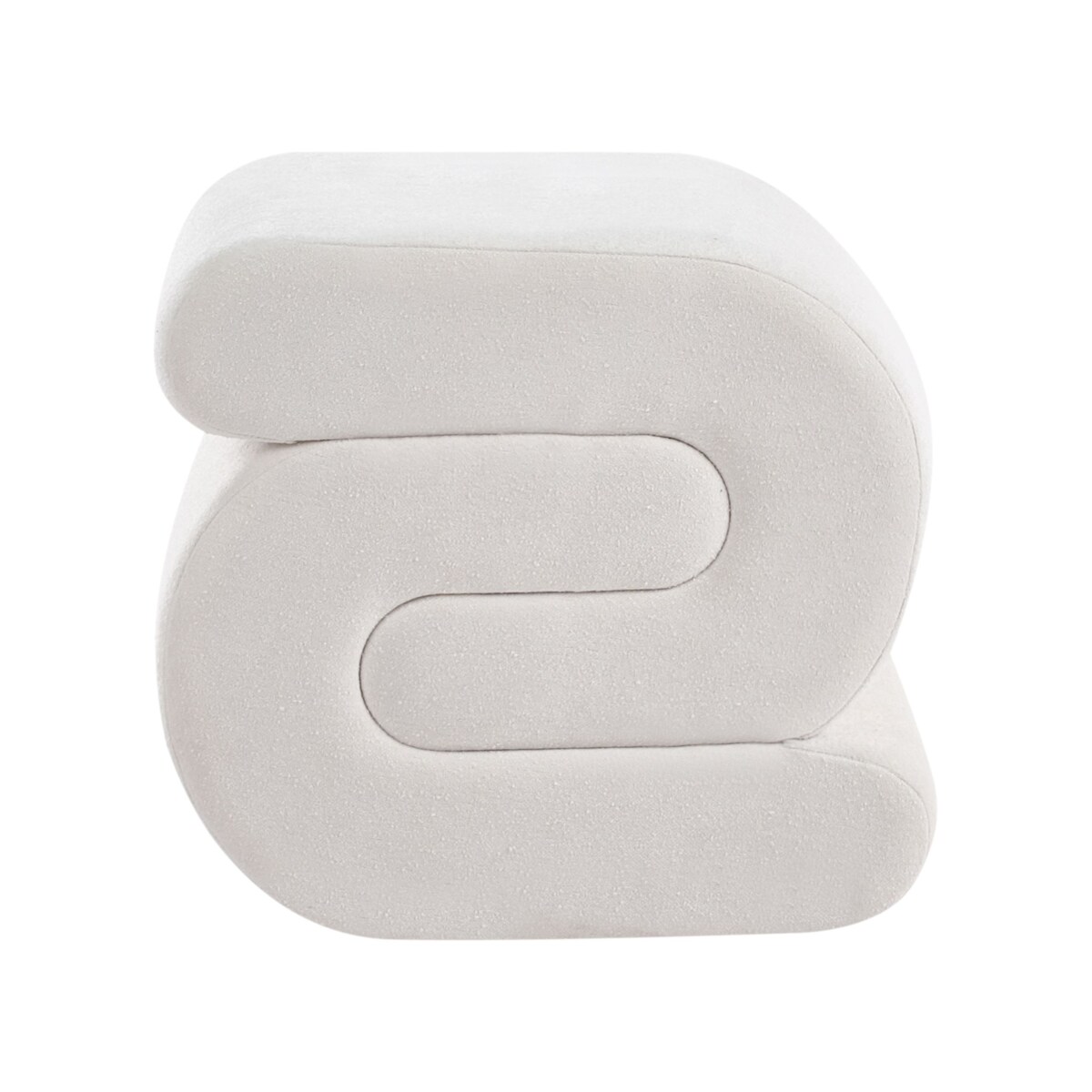 Puf ARCADIA Szenil Złamana biel 45 cm 50 cm 48 cm