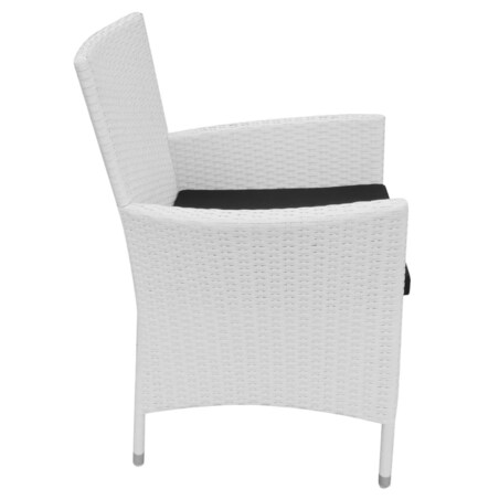 vidaXL 5-cz. zestaw mebli ogrodowych, rattan PE, kremowa biel