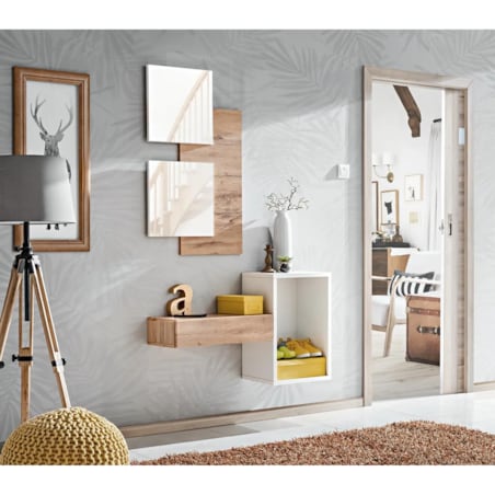 Zestaw mebli do przedpokoju EASY I dąb wotan/biały mat