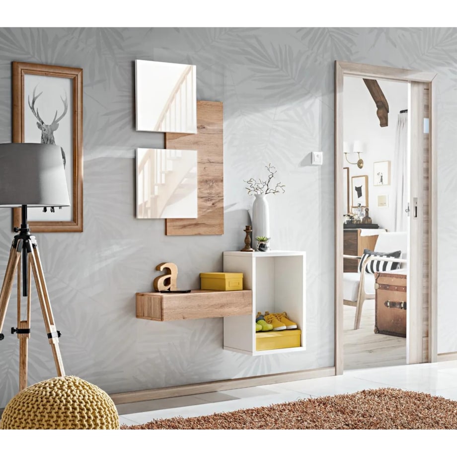 Zestaw mebli do przedpokoju EASY I dąb wotan/biały mat