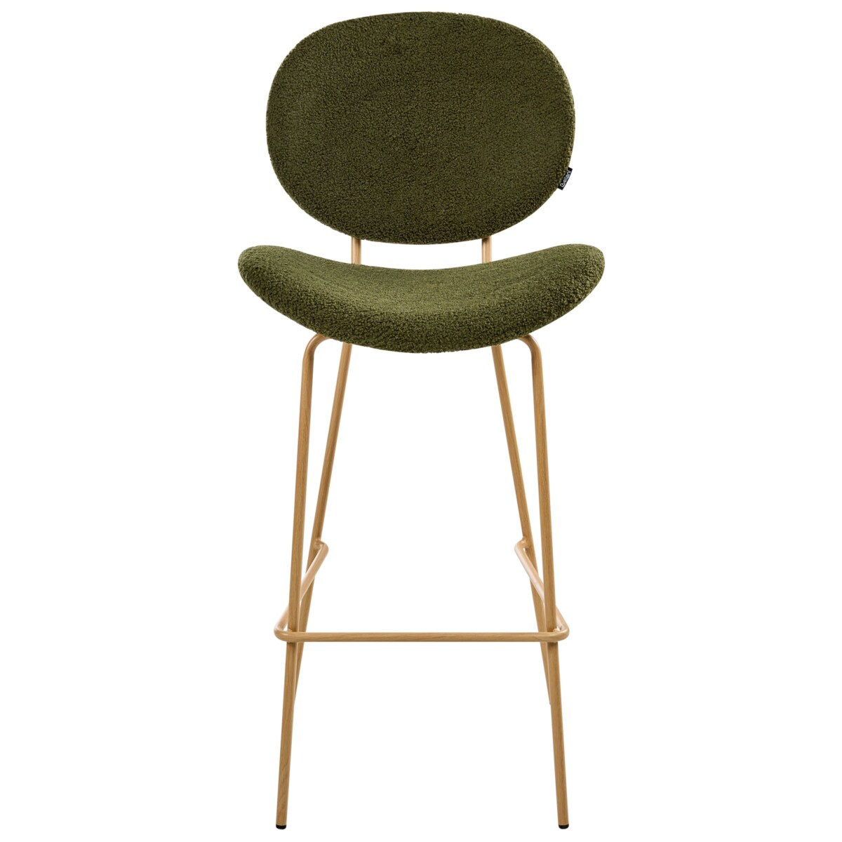 Zestaw 2 krzeseł barowych LUANA Boucle Ciemnozielony