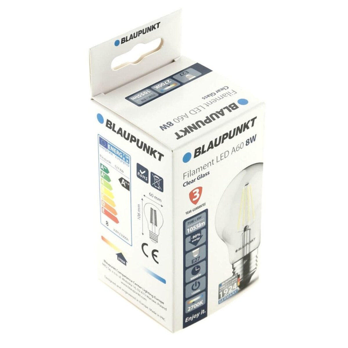 Zestaw 2 szt żarówek Blaupunkt F-E27-8-WW-2 LED 8W 2700K