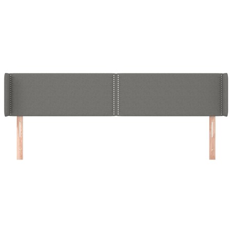 vidaXL Zagłówek uszak, ciemnoszary, 183x16x78/88 cm, tkanina