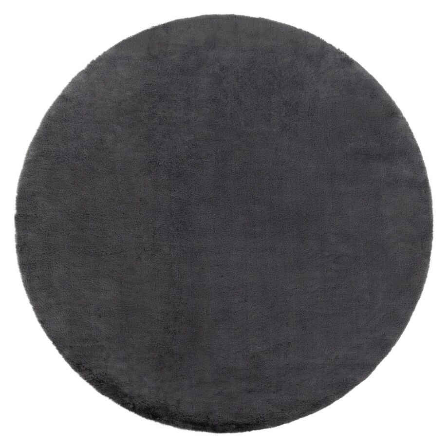 Dywan BUNNY koło antracyt IMITACJA FUTRA koło 80 cm